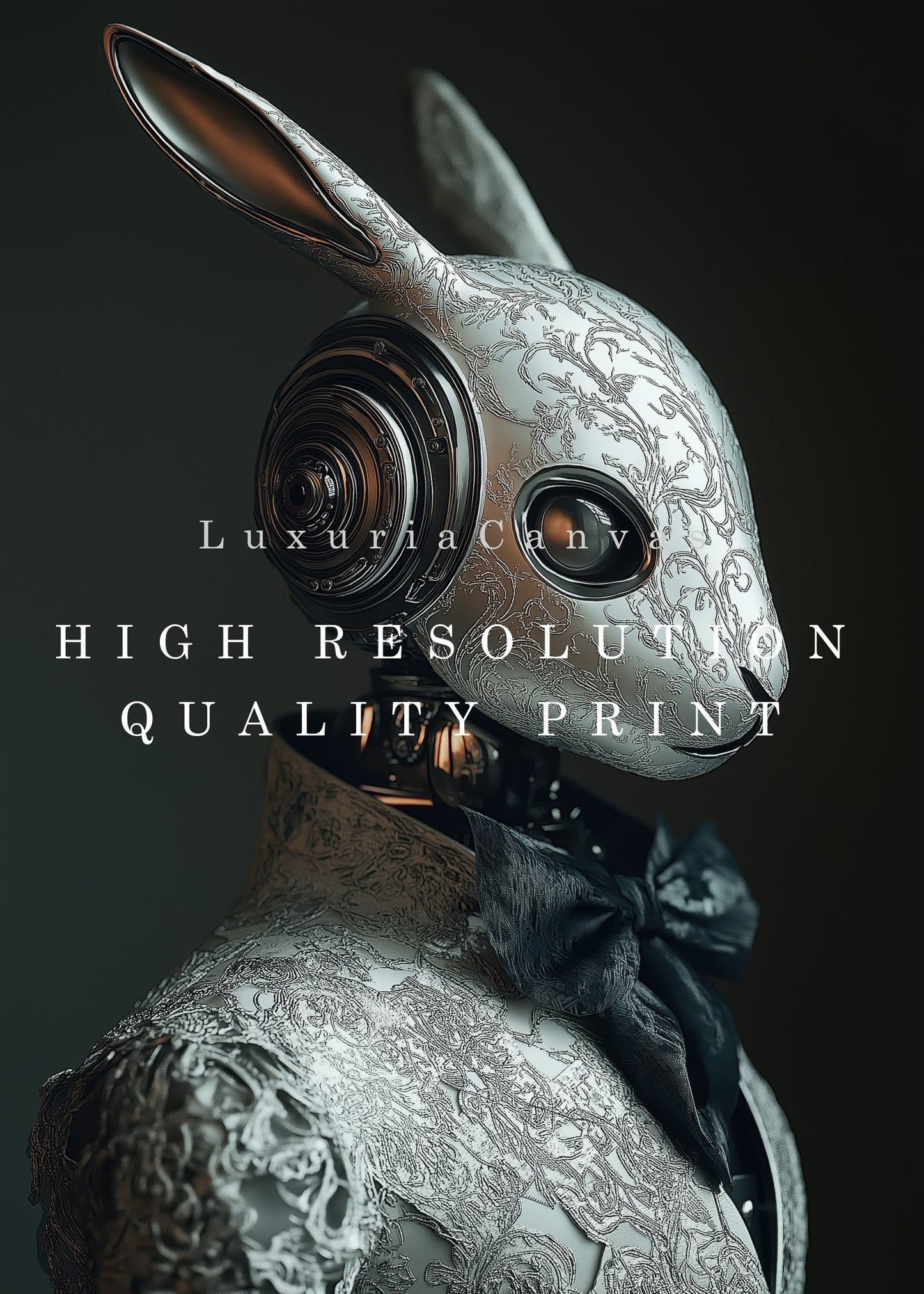 Cheongsam Rabbit Digital Art Download - Luxuria Canvas