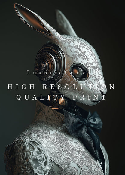 Cheongsam Rabbit Digital Art Download - Luxuria Canvas