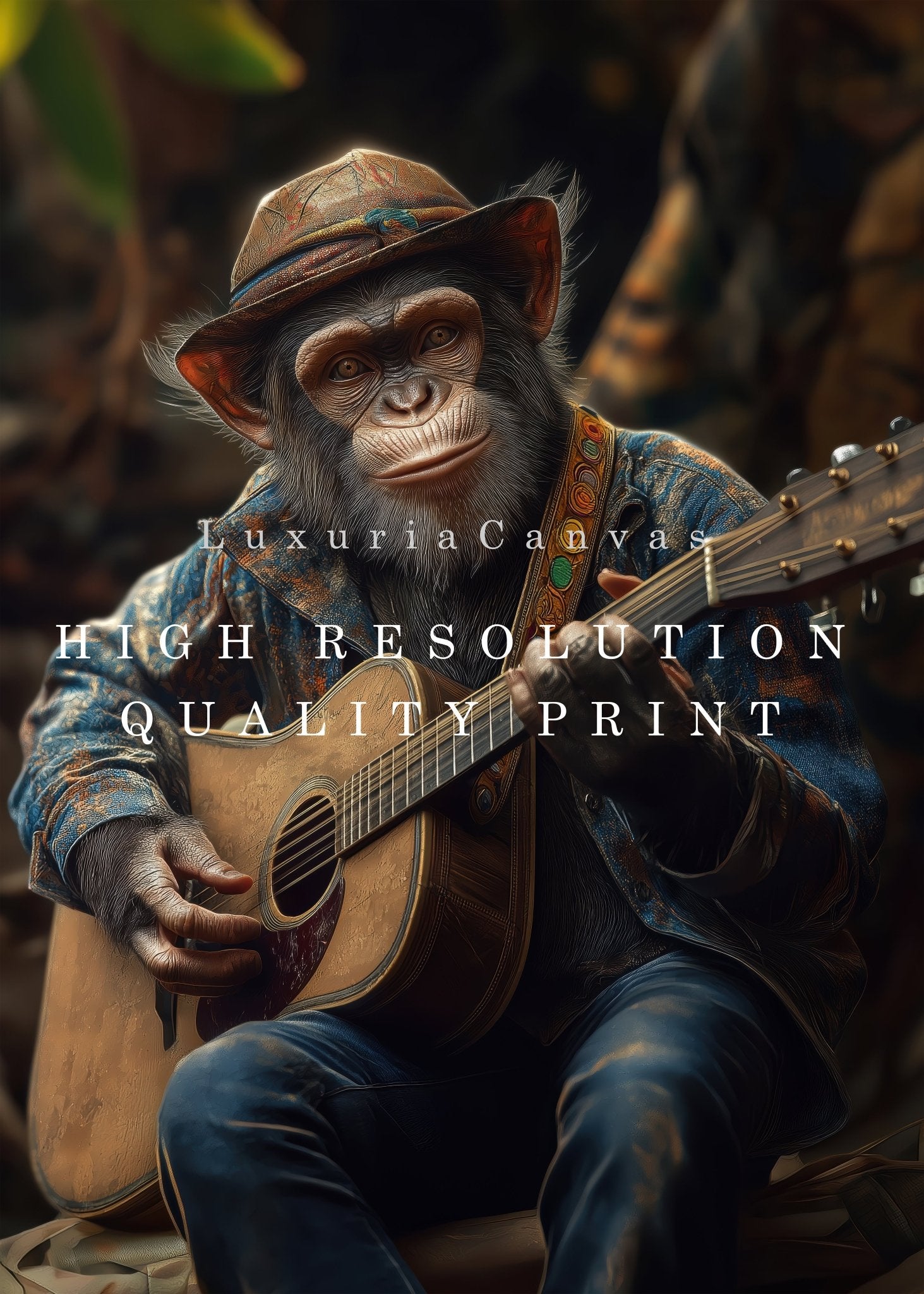 Country Monkey Digital Art Download - Luxuria Canvas