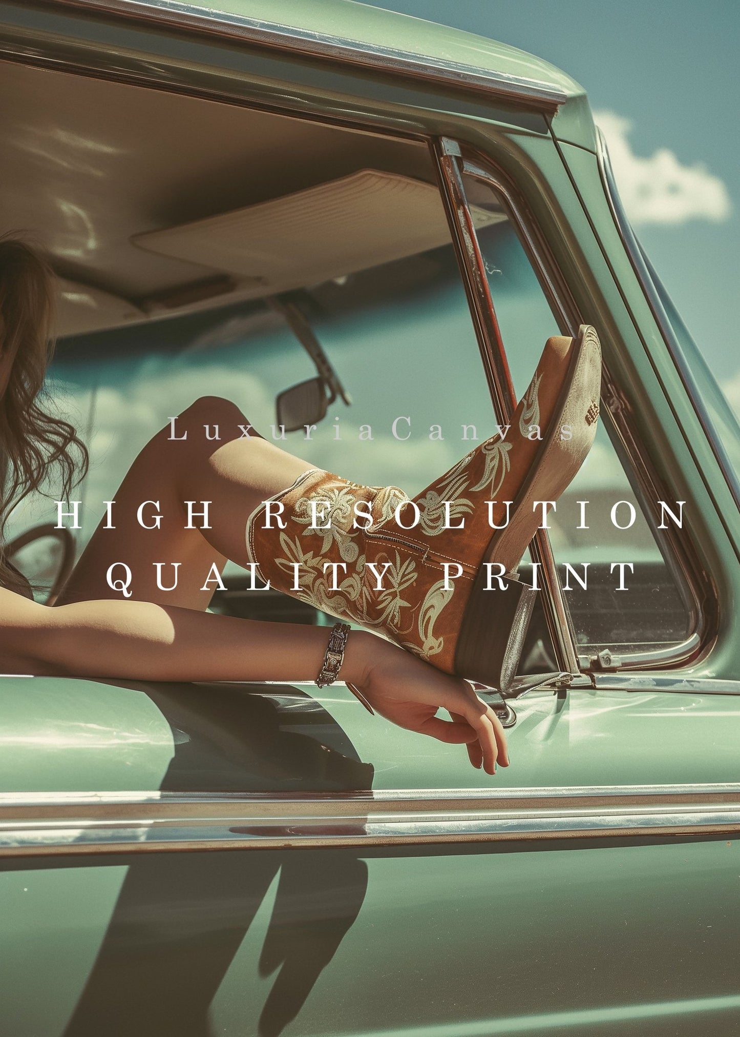 Vintage Cowgirl Boots, High Quality Digital Download - Luxuria Canvas