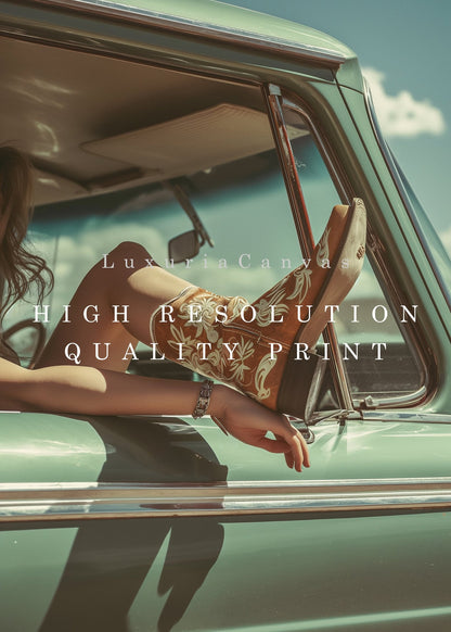 Vintage Cowgirl Boots, High Quality Digital Download - Luxuria Canvas