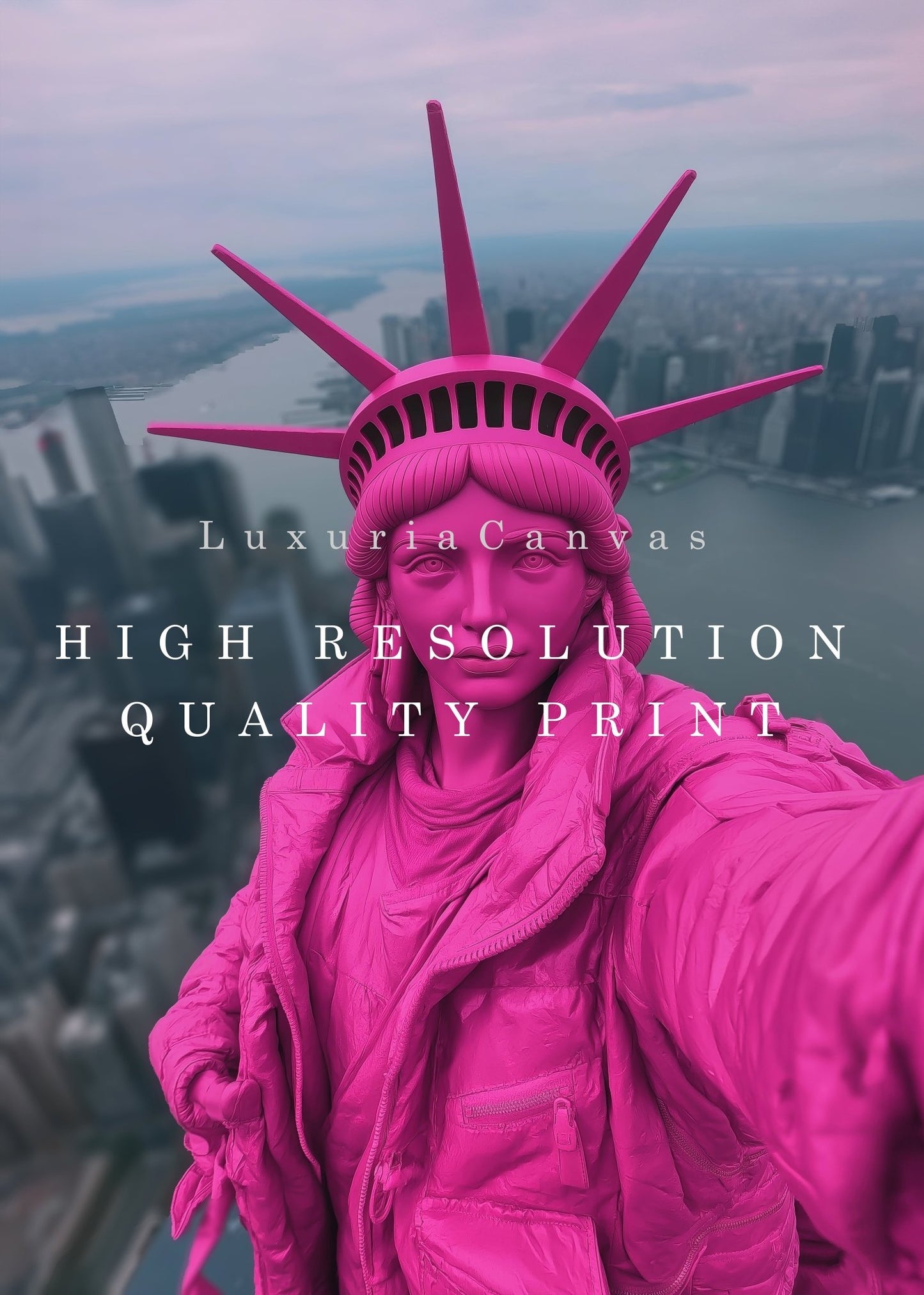 Pink Liberty Selfie Digital Art Download - Luxuria Canvas