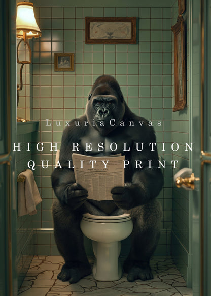 Gorilla Toilet Break, High Quality Digital Download - Luxuria Canvas