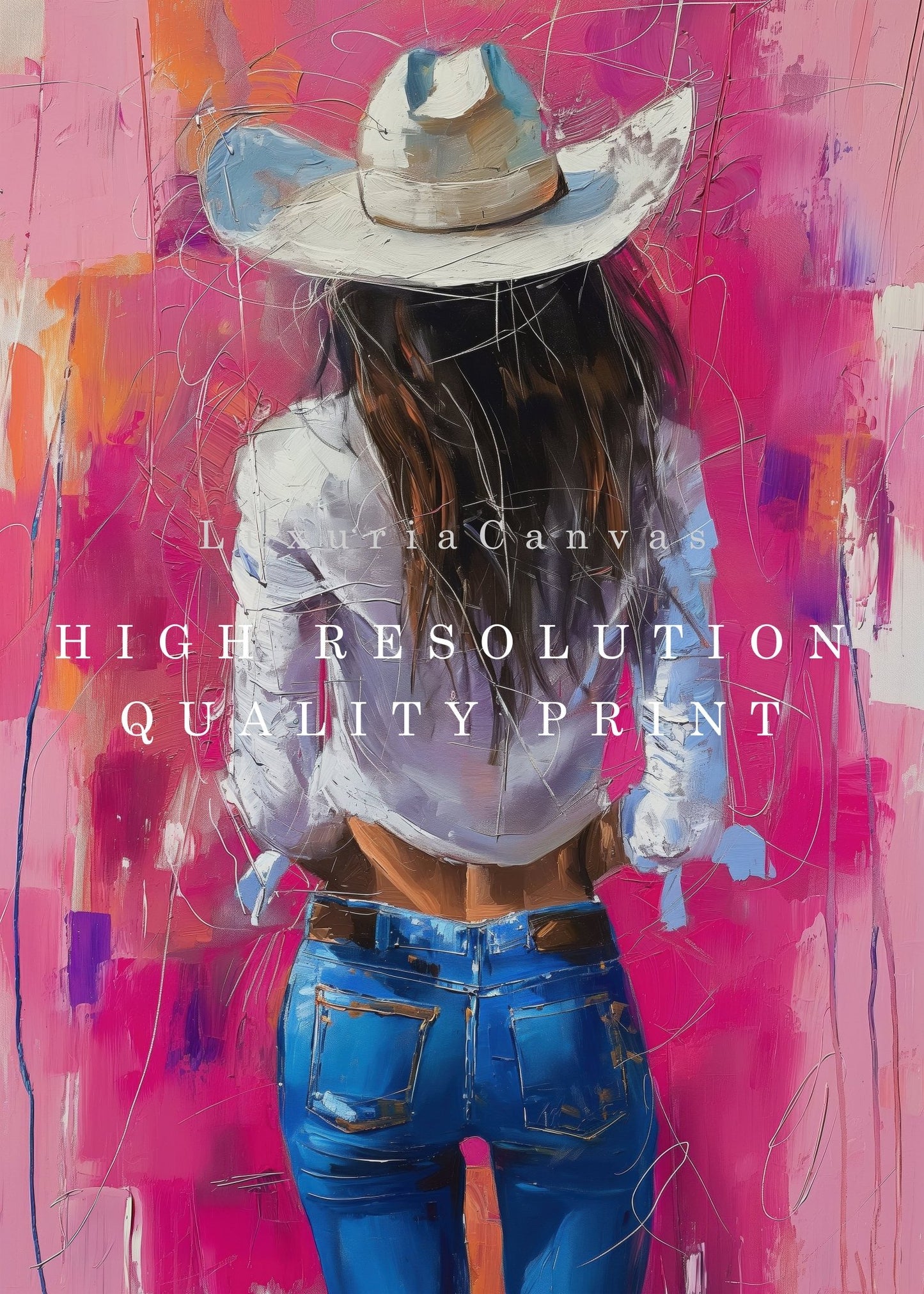 Pink Cowgirl, High Quality Digital Download - Luxuria Canvas