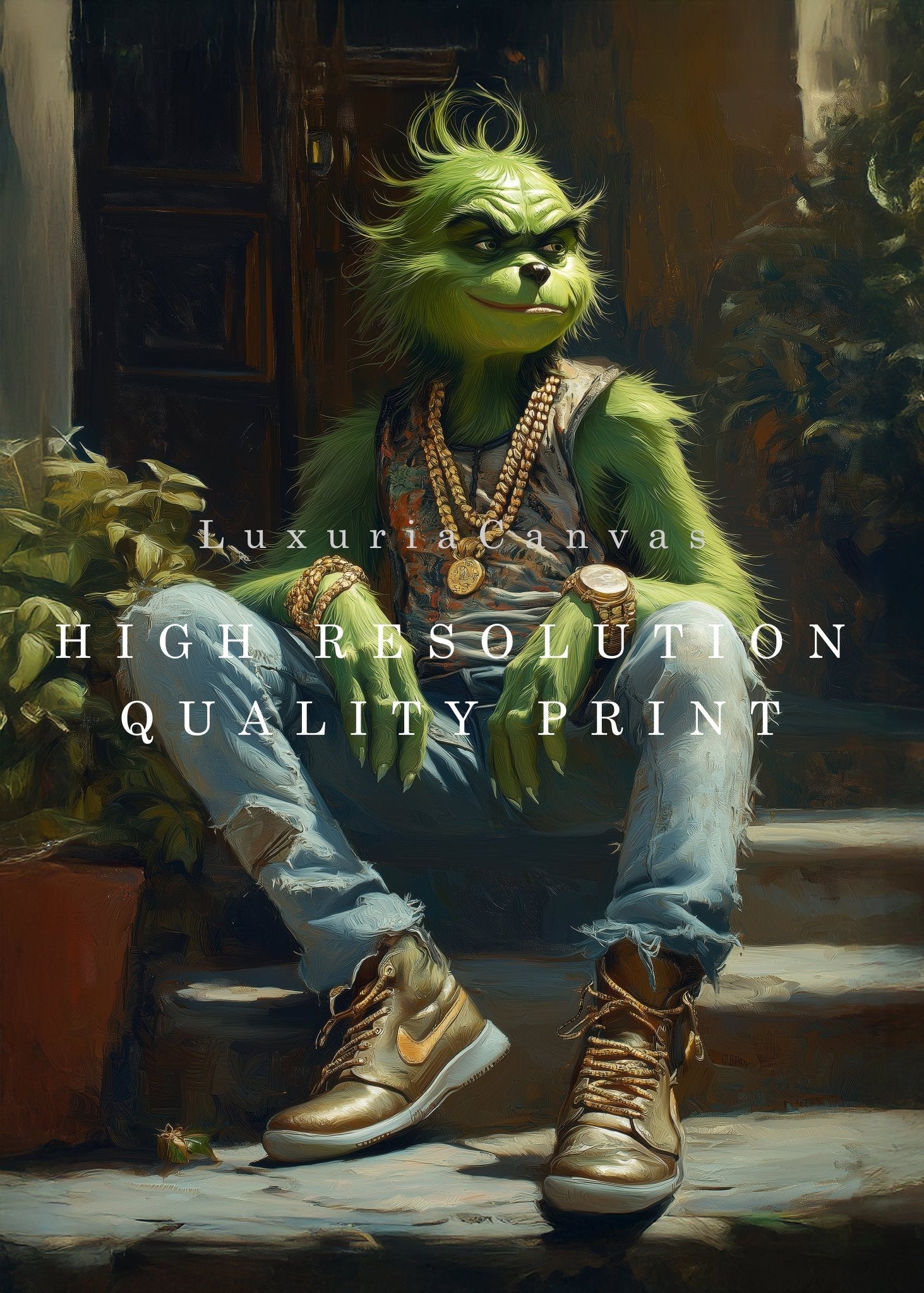 Street Punk Grinch Digital Art Download - Luxuria Canvas