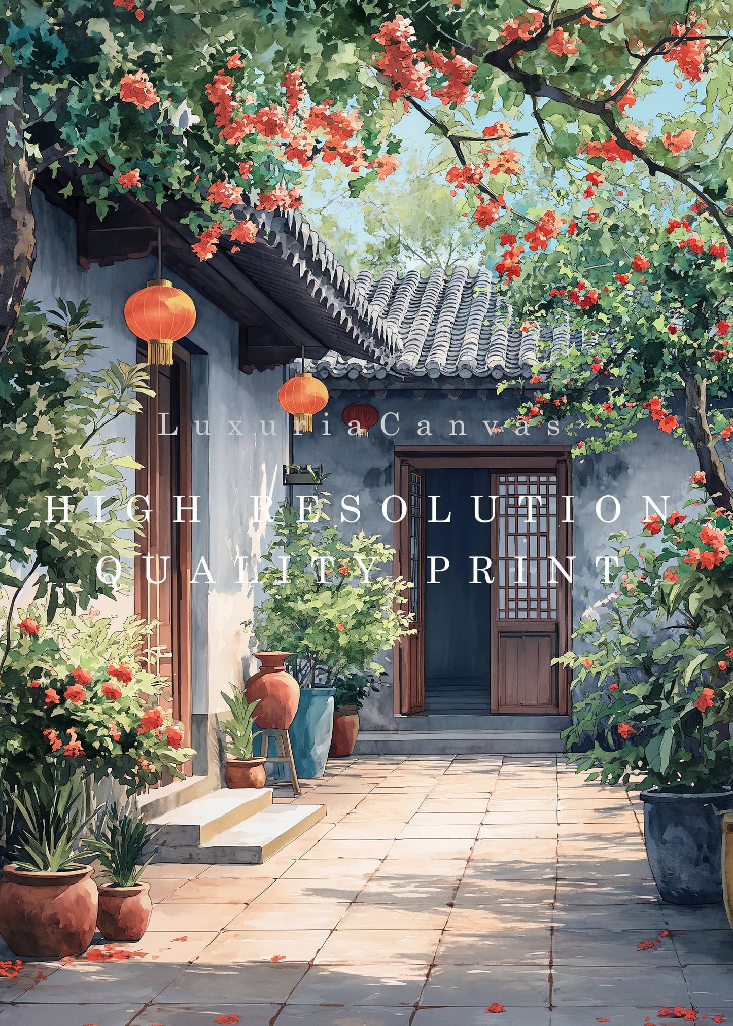 Chinese Courtyard Digital Art Download - Luxuria Canvas