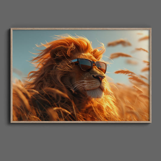 Chill Lion with Sunglasses, High Quality Digital Download - Luxuria Canvas