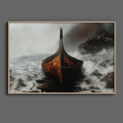 Viking Longboat, High Quality Digital Download - Luxuria Canvas