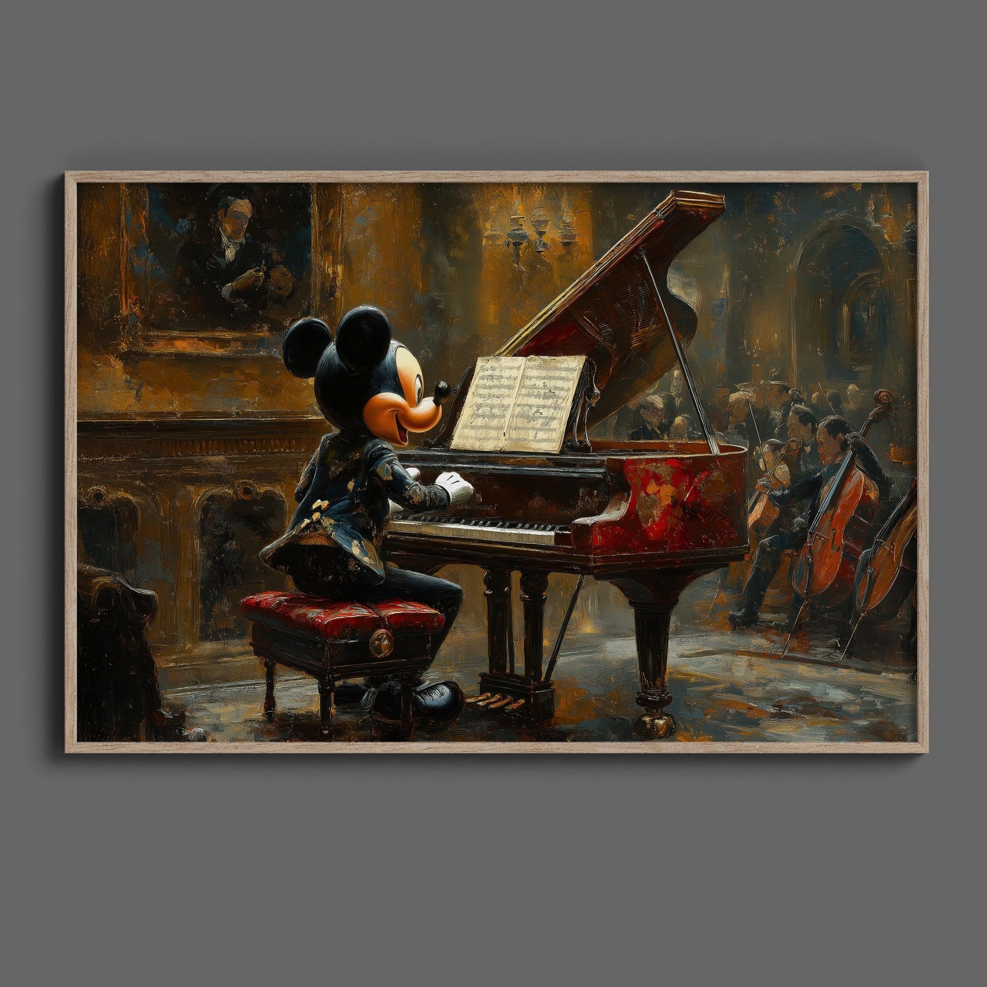 Pianist Mickey Digital Art Download - Luxuria Canvas