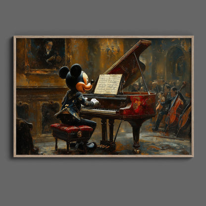 Pianist Mickey Digital Art Download - Luxuria Canvas