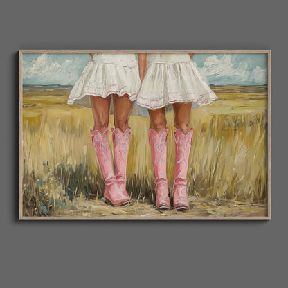 Cowgirls Pink Boots, High Quality Digital Download - Luxuria Canvas