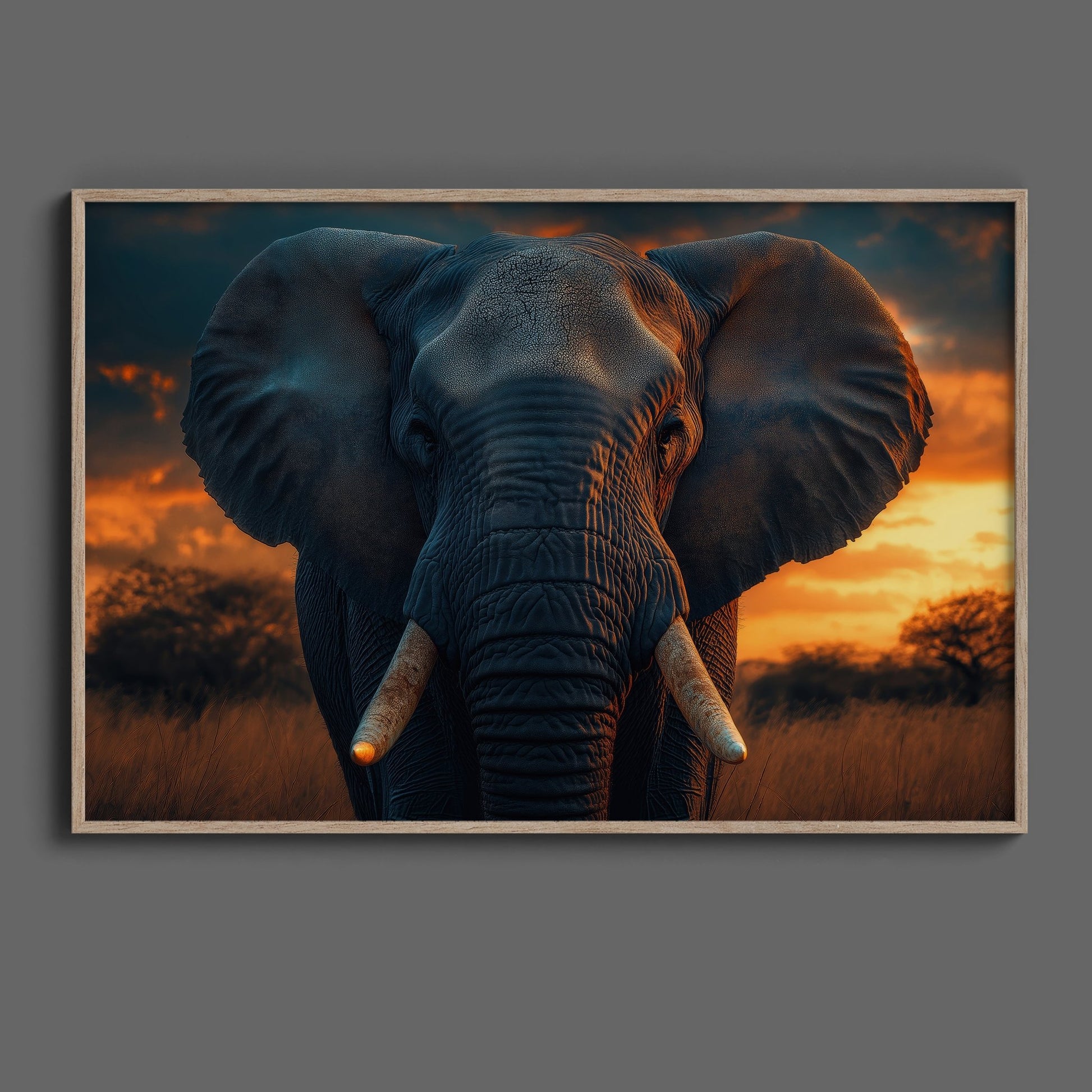 Elephant Sunset Digital Art Download - Luxuria Canvas