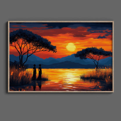 African Woman Riverside, High Quality Digital Download - Luxuria Canvas
