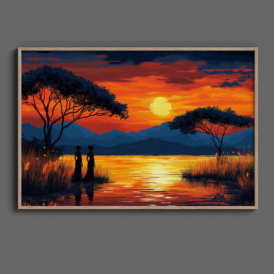 African Woman Riverside, High Quality Digital Download - Luxuria Canvas