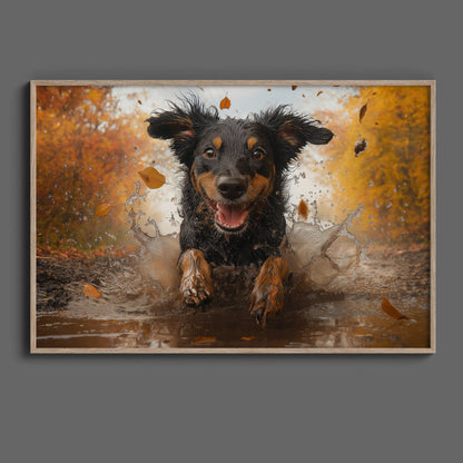 Doggy Mud Run Digital Art Download - Luxuria Canvas