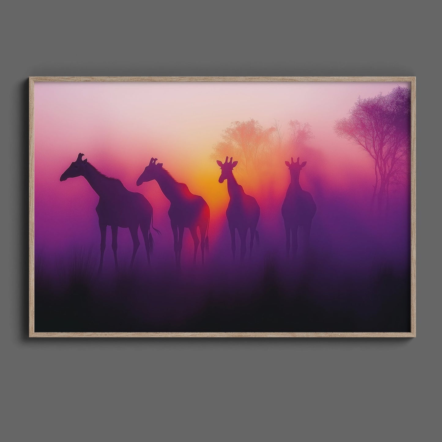 Giraffe Safari Sunset Digital Art Download - Luxuria Canvas