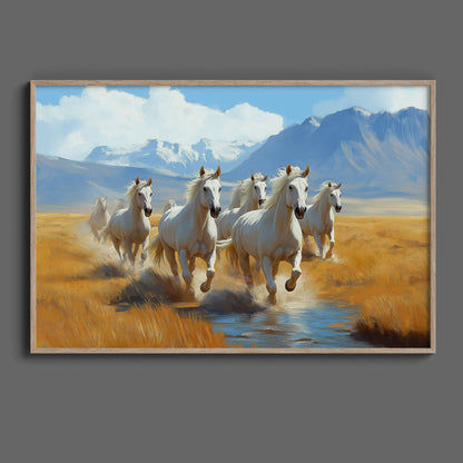 Wild White Horses, High Quality Digital Download - Luxuria Canvas