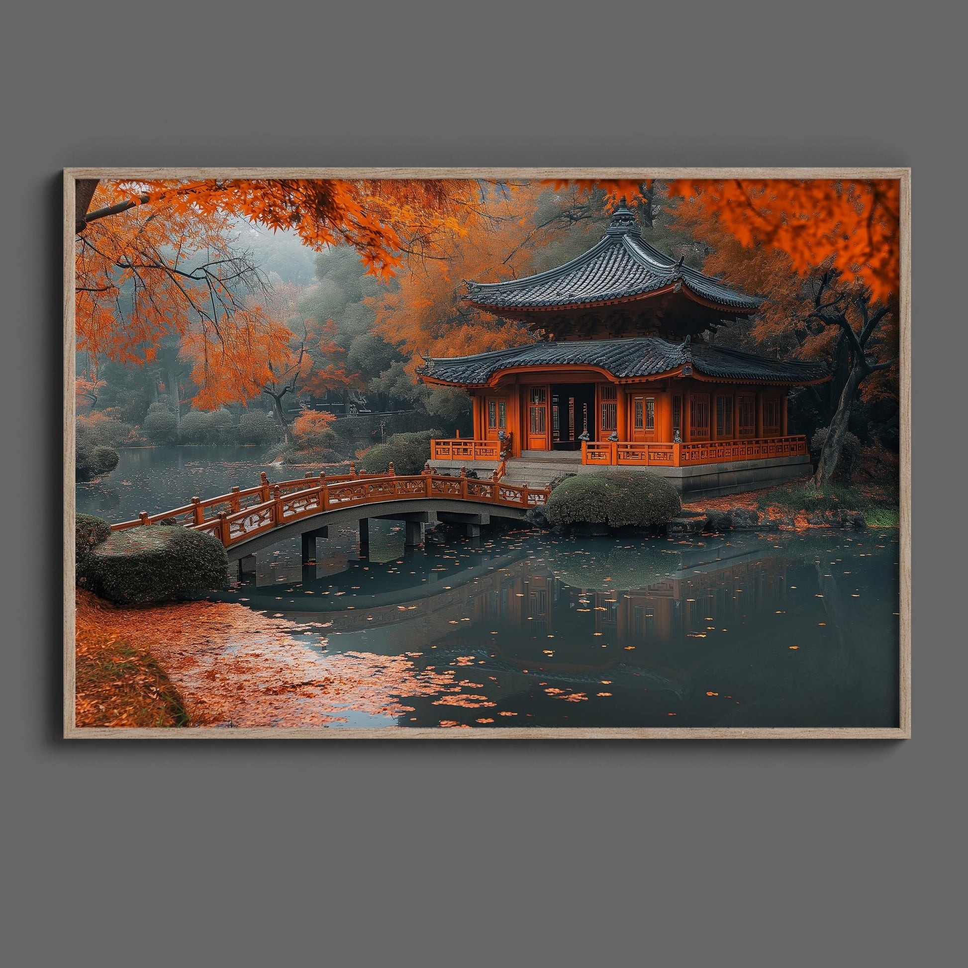 Pagoda on a Pond Digital Art Download - Luxuria Canvas