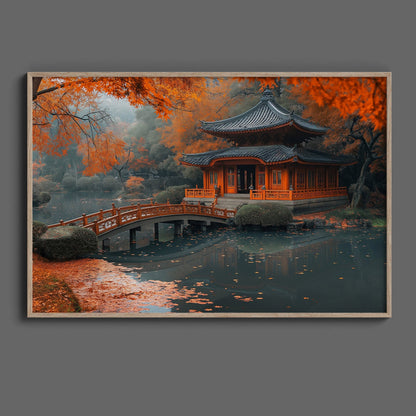 Pagoda on a Pond Digital Art Download - Luxuria Canvas