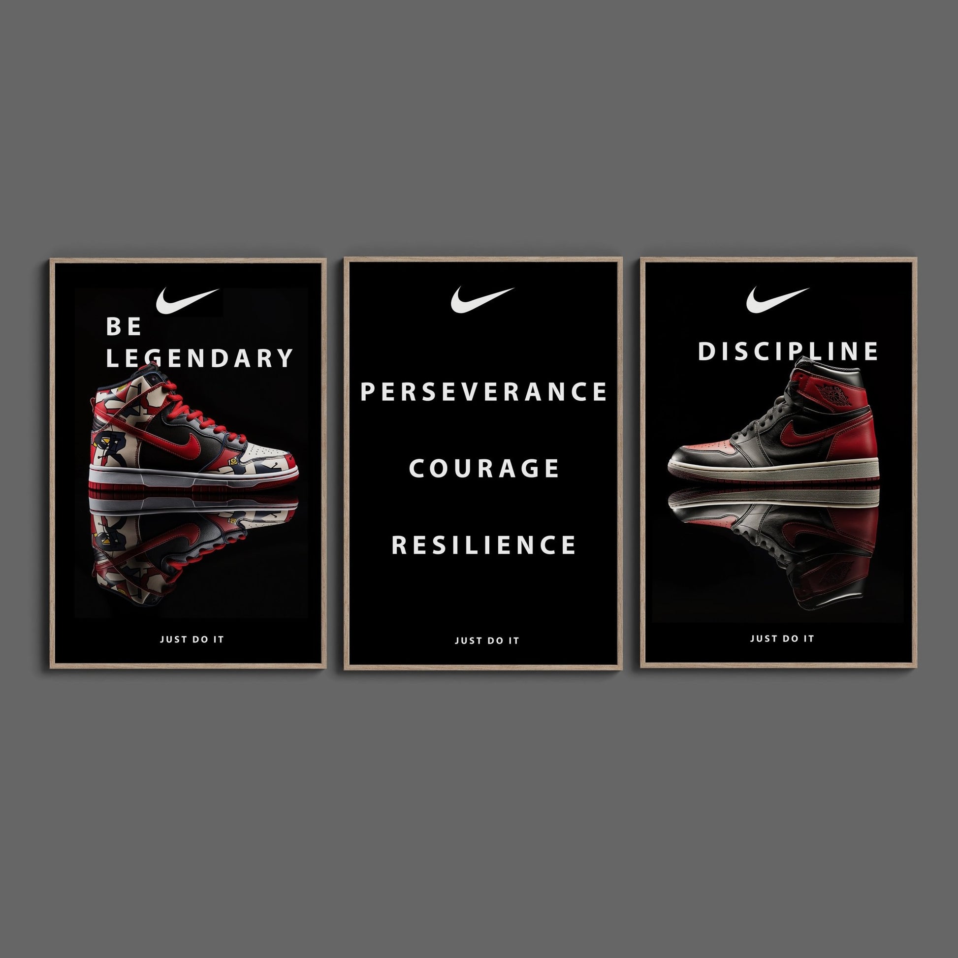 Nike Inspirational Set of 3 Digital Art Download - Luxuria Canvas