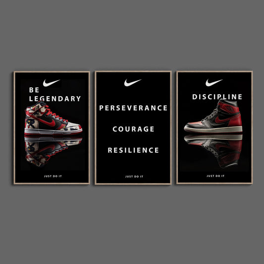 Nike Inspirational Set of 3 Digital Art Download - Luxuria Canvas