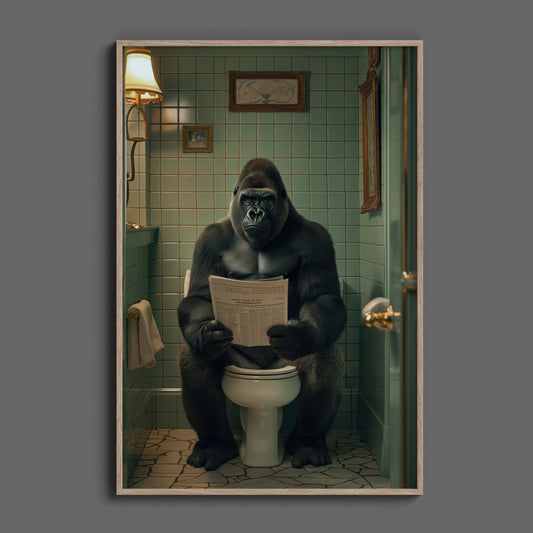 Gorilla Toilet Break, High Quality Digital Download - Luxuria Canvas