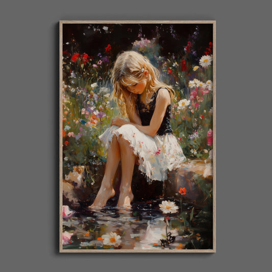 Girls Summer Pond, High Quality Digital Download - Luxuria Canvas