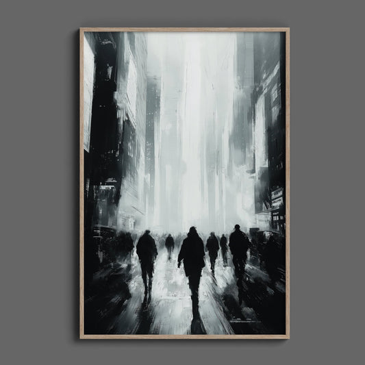 Bustling Abstract Cityscape Digital Art Download - Luxuria Canvas