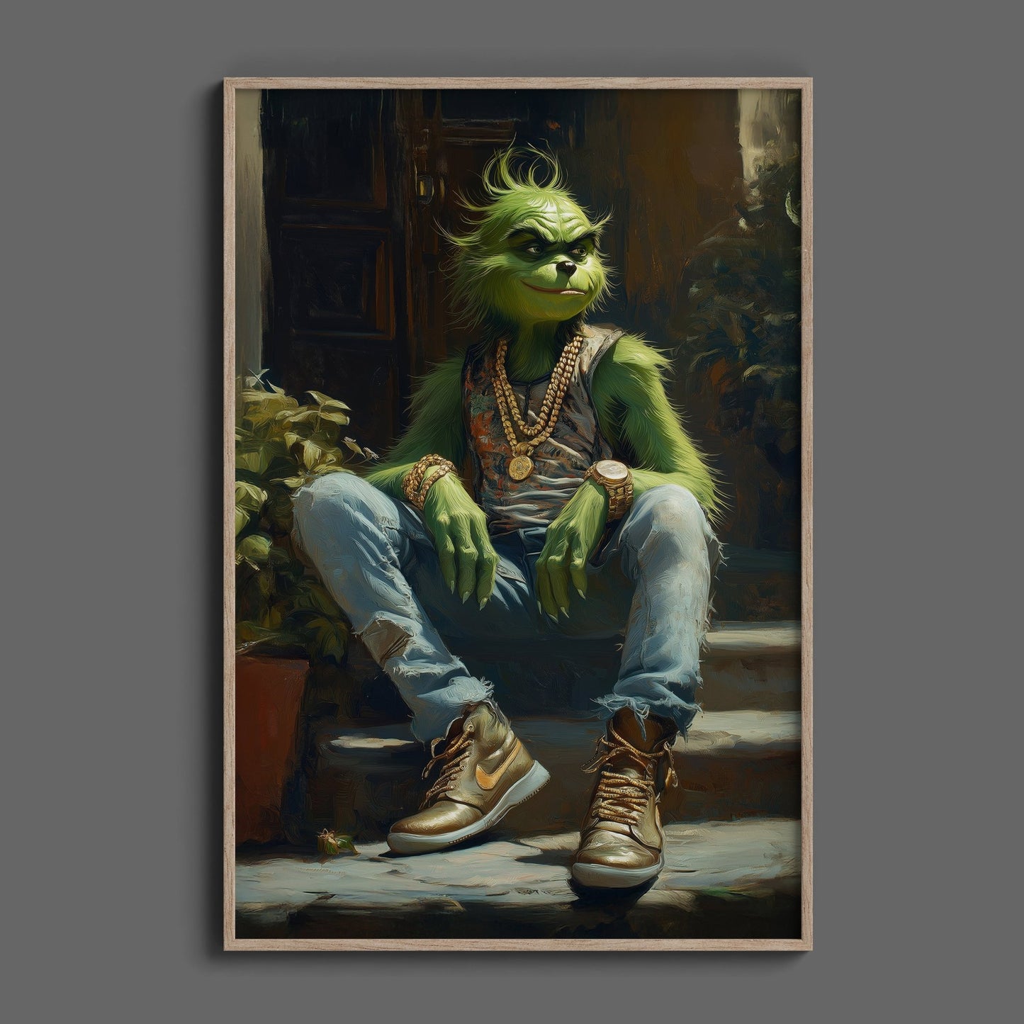 Street Punk Grinch Digital Art Download - Luxuria Canvas