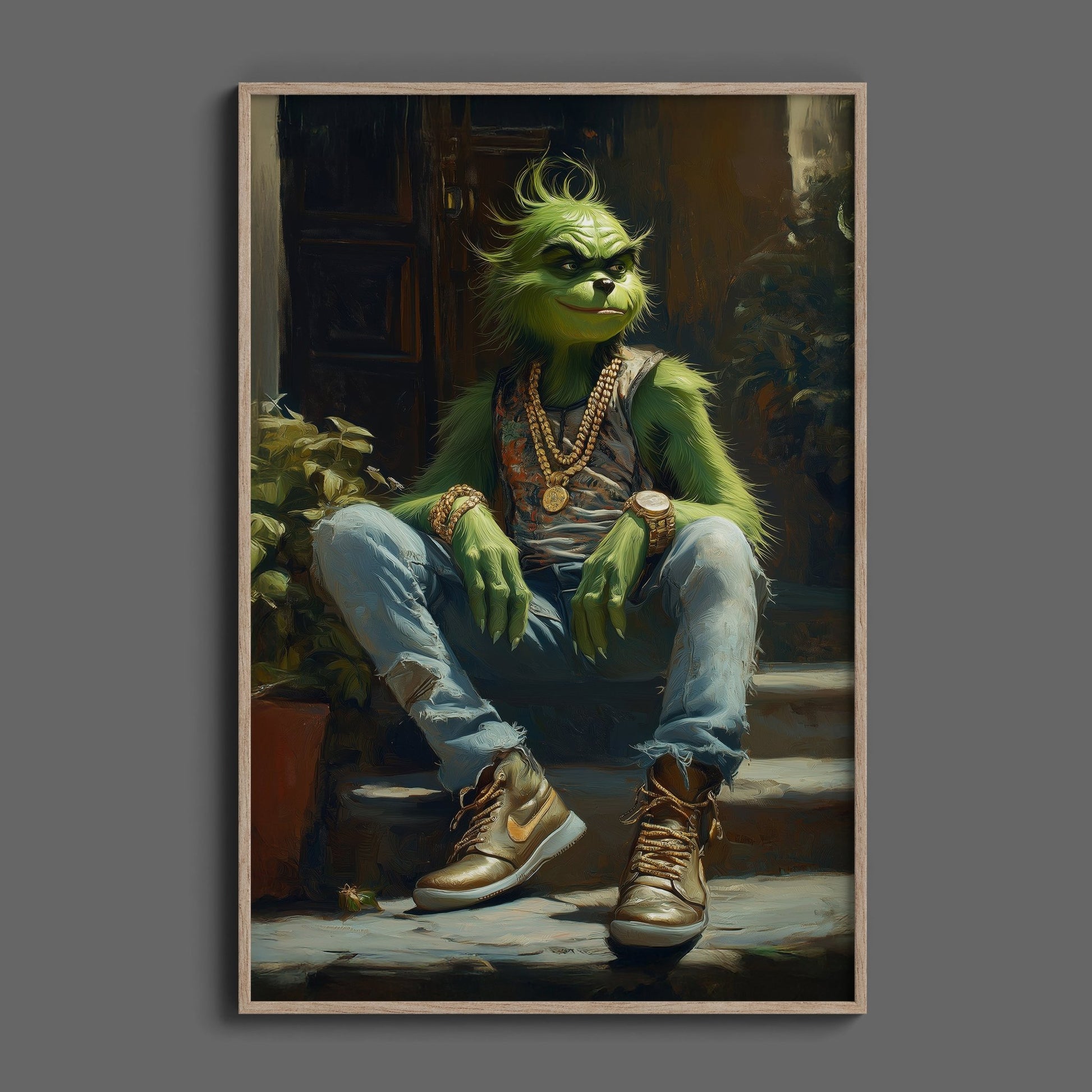 Street Punk Grinch Digital Art Download - Luxuria Canvas