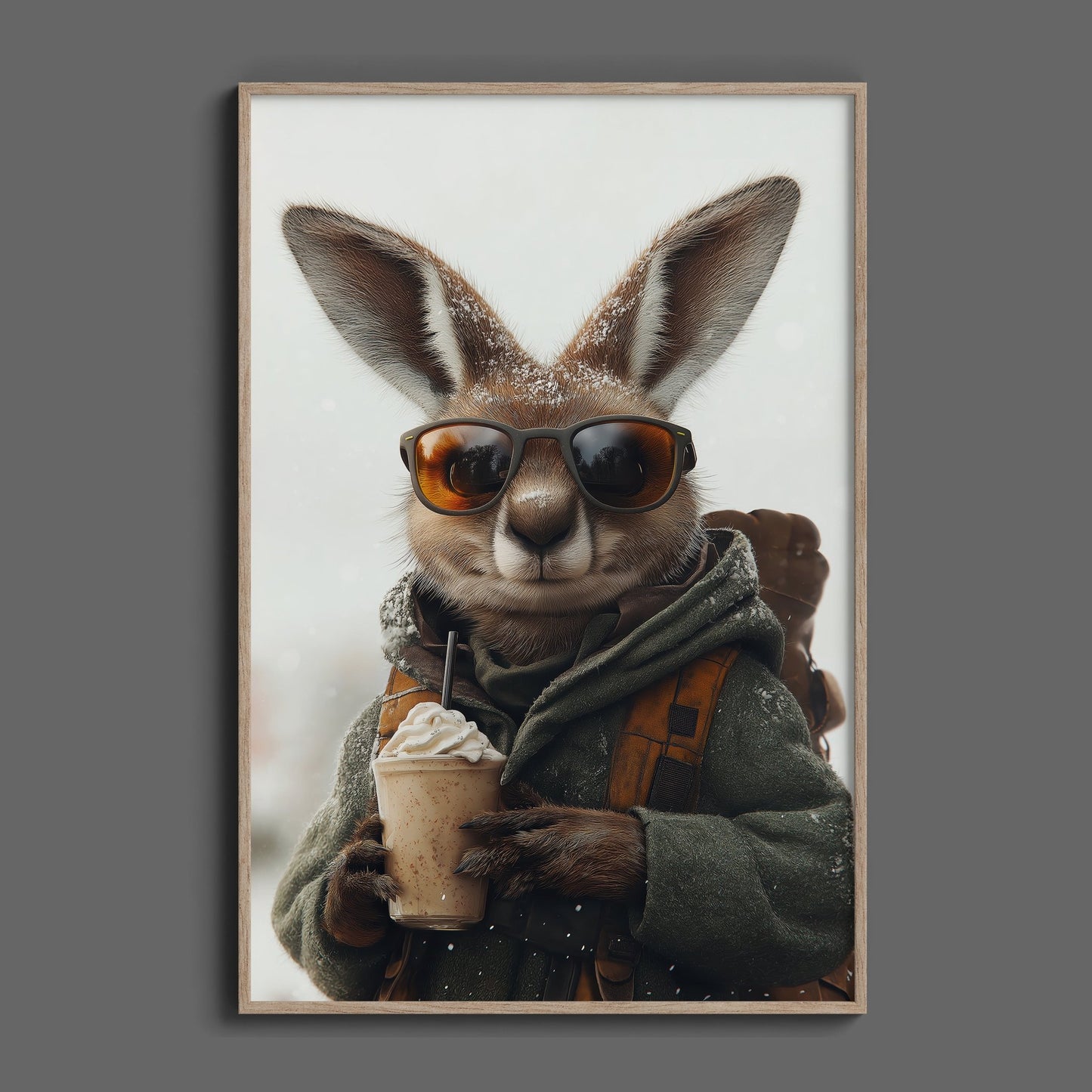 Kangaroo Fall Latte Digital Art Download - Luxuria Canvas