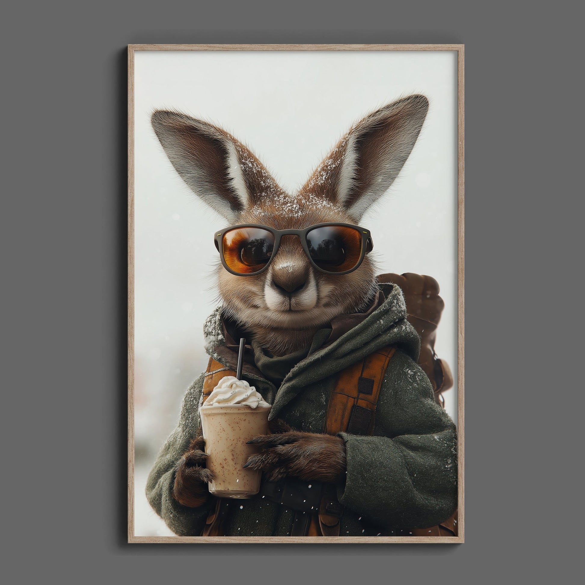 Kangaroo Fall Latte Digital Art Download - Luxuria Canvas