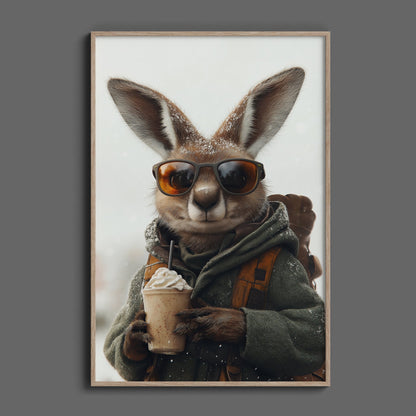 Kangaroo Fall Latte Digital Art Download - Luxuria Canvas