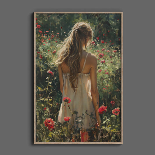 Girl in Garden, High Quality Digital Download - Luxuria Canvas