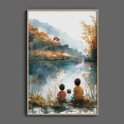 Three Brothers Bond Lakeside Digital Art Download - Luxuria Canvas