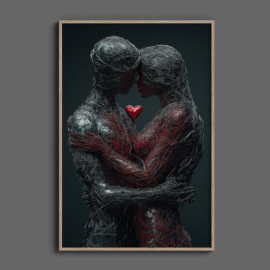 Love Couple Mesh Embrace Digital Art Download - Luxuria Canvas