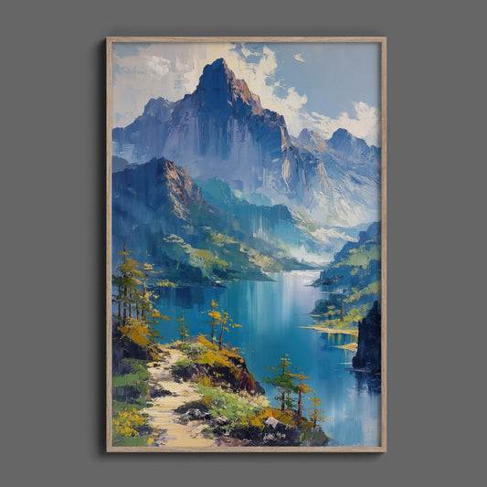 Mountain Clear Lake Digital Art Download - Luxuria Canvas