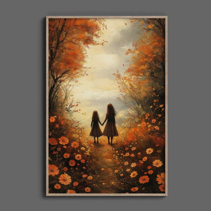 Autumn Sisters Wildflowers Digital Art Download - Luxuria Canvas