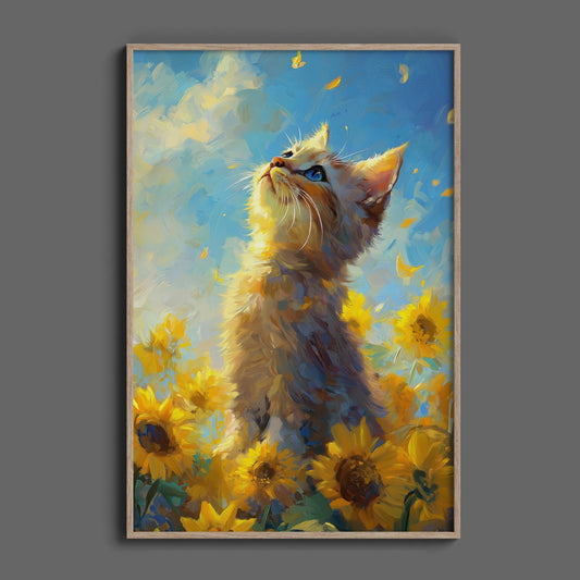 Sunflower Kitten, High Quality Digital Download - Luxuria Canvas