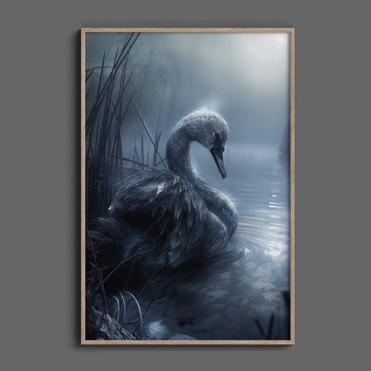 Moonlight Swan, High Quality Digital Download - Luxuria Canvas