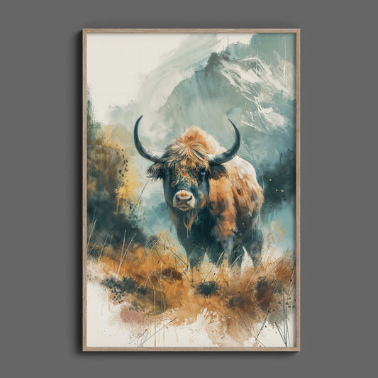 Yak Watercolor Digital Art Download - Luxuria Canvas