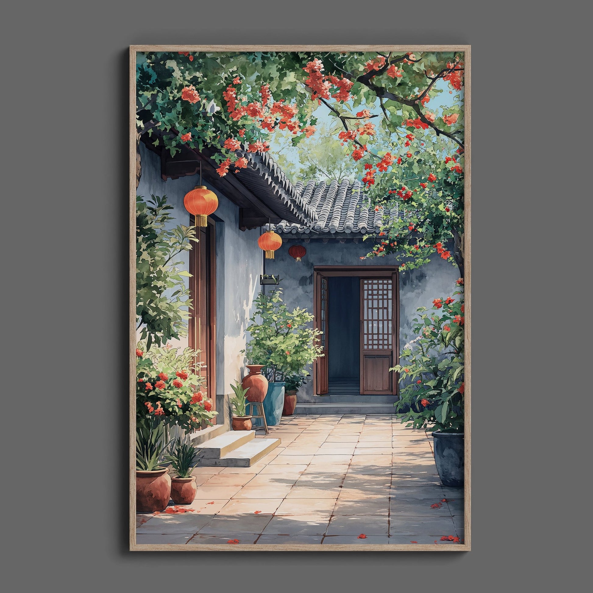 Chinese Courtyard Digital Art Download - Luxuria Canvas