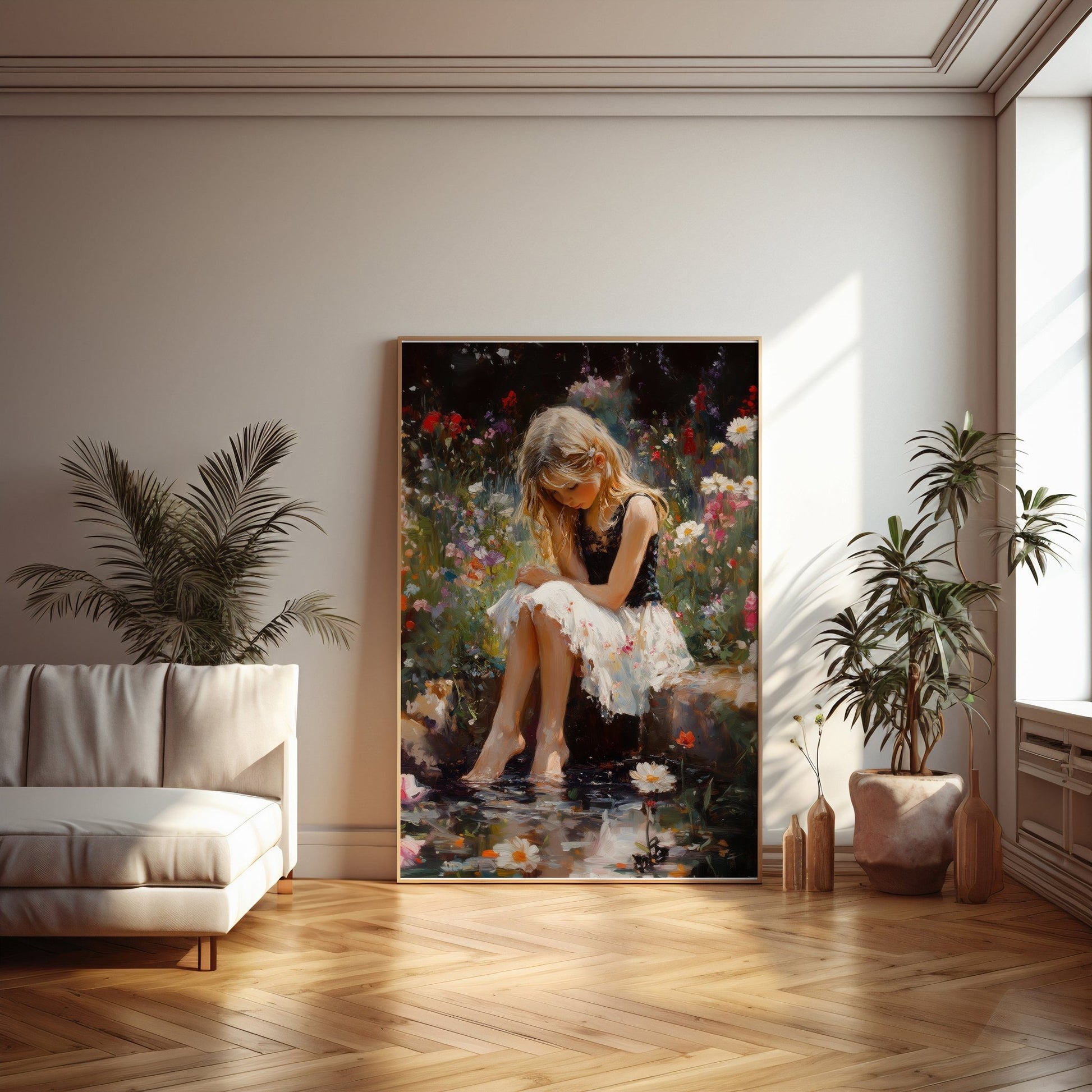 Girls Summer Pond, High Quality Digital Download - Luxuria Canvas