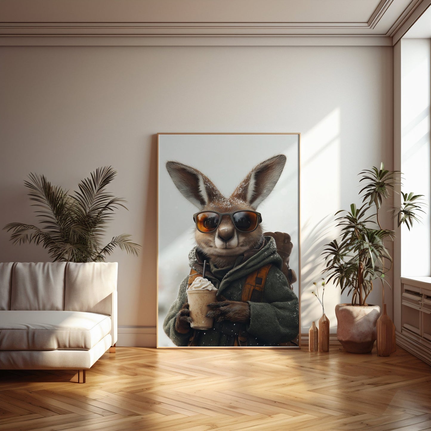 Kangaroo Fall Latte Digital Art Download - Luxuria Canvas