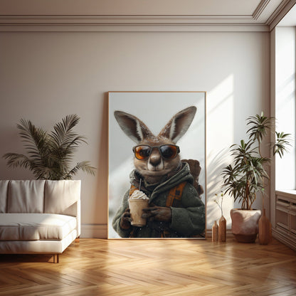 Kangaroo Fall Latte Digital Art Download - Luxuria Canvas