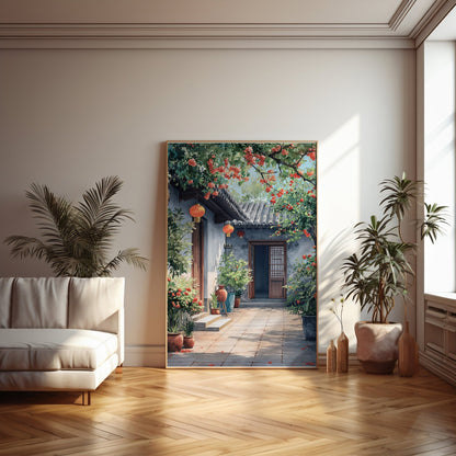 Chinese Courtyard Digital Art Download - Luxuria Canvas