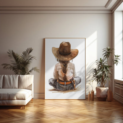 Young Cowgirl, High Quality Digital Download - Luxuria Canvas