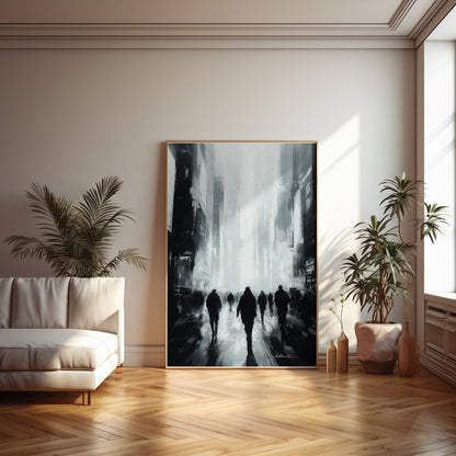 Bustling Abstract Cityscape Digital Art Download - Luxuria Canvas