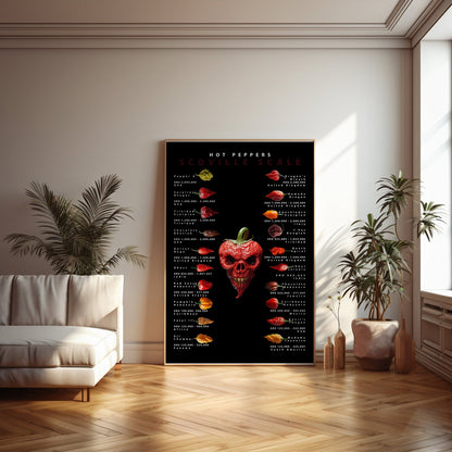 Scoville Scale Hot Peppers, High Quality Digital Download - Luxuria Canvas
