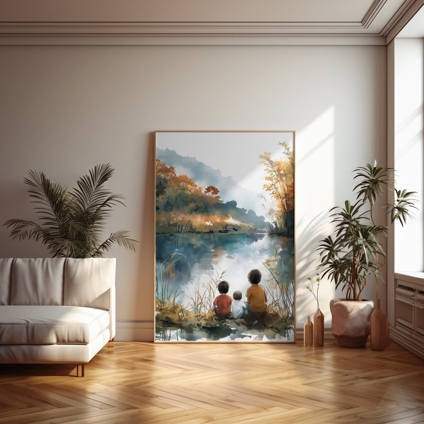 Three Brothers Bond Lakeside Digital Art Download - Luxuria Canvas